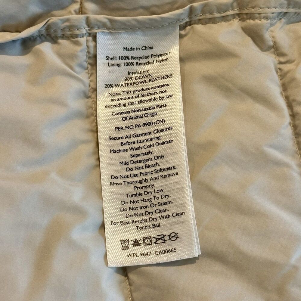 Eddie Bauer Down Puffer Vest Women’s 2XL Stratus Therm Print Zip Outdoor Ecru - Picture 7 of 9